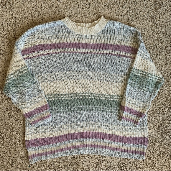 AE Oversized Striped Knit Sweater - Picture 1 of 7